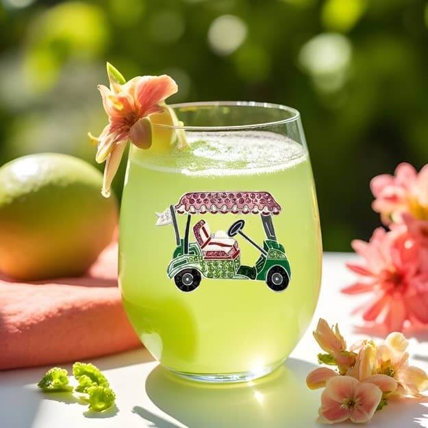 Golf Cart Stemless Wine Glass – Alicia DiMichele Boutique