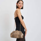 Brown Textured Clutch – Alicia DiMichele Boutique