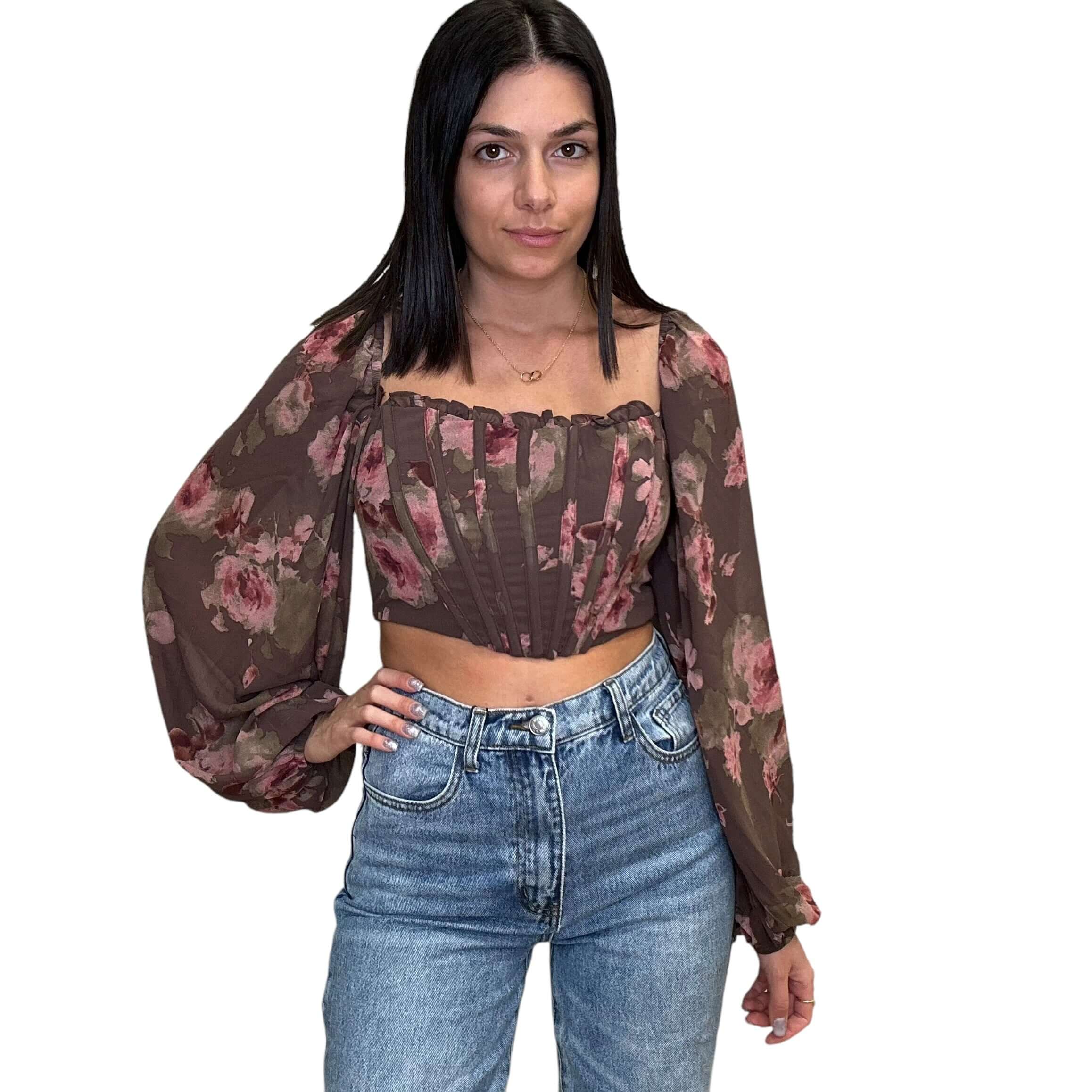 Floral Corset Bodice Crop Top – Alicia DiMichele Boutique