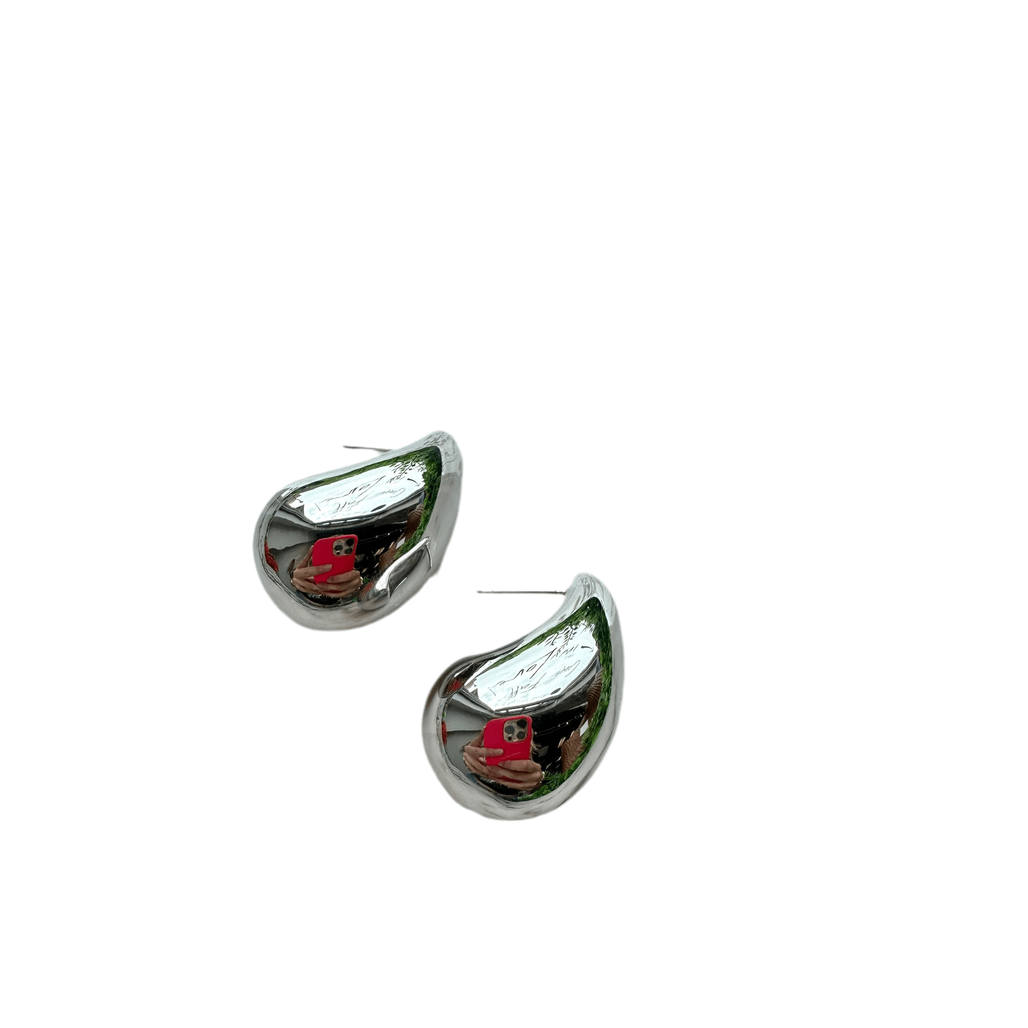 Teardrop Metallic Post Earring - Silver – Alicia DiMichele Boutique