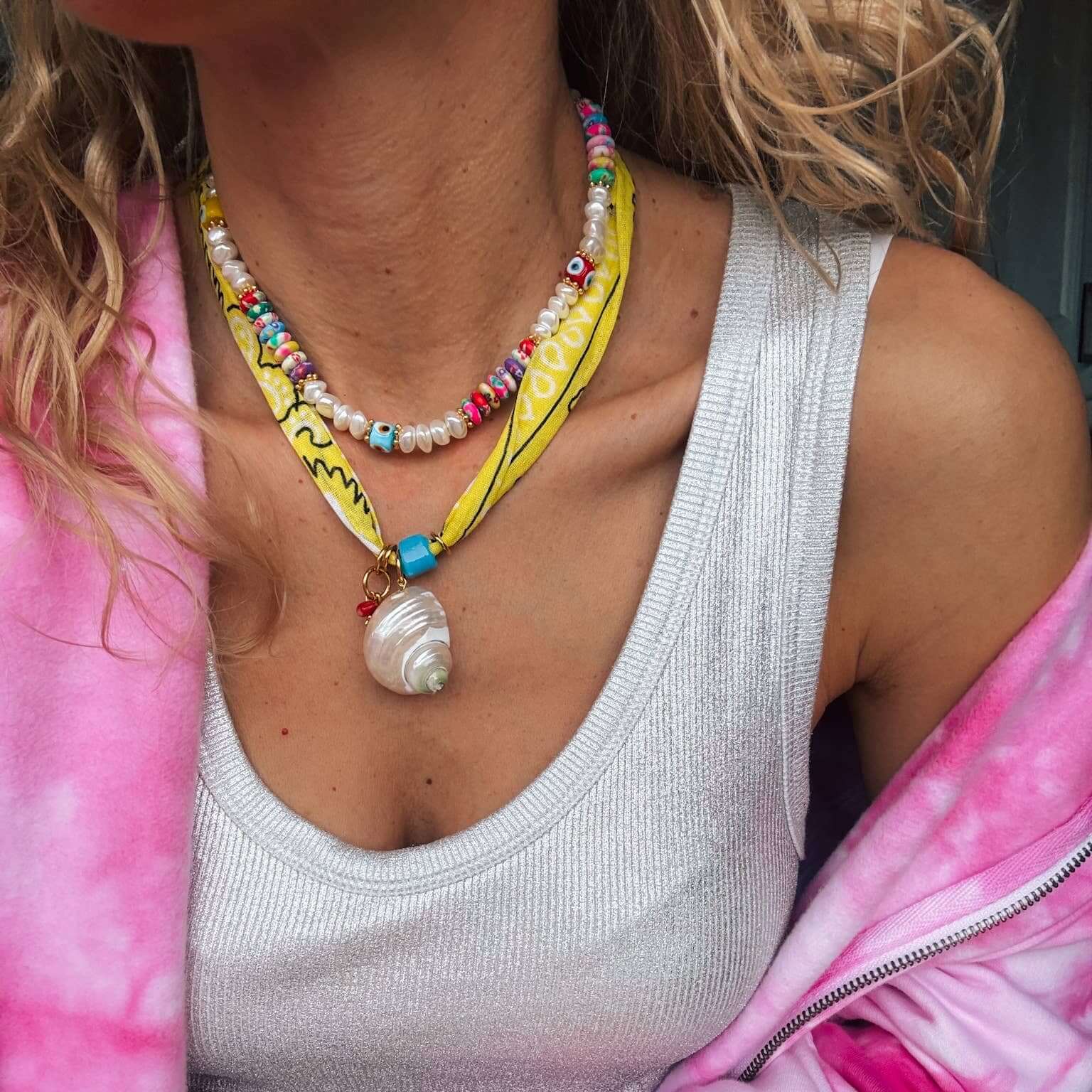 Sunkissed Bandana Shell Necklace – Alicia DiMichele Boutique