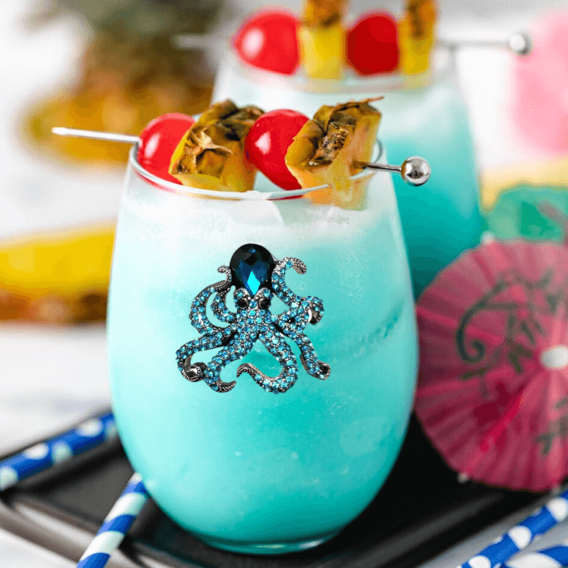 Octopus Jeweled Stemless Wine Glass – Alicia DiMichele Boutique