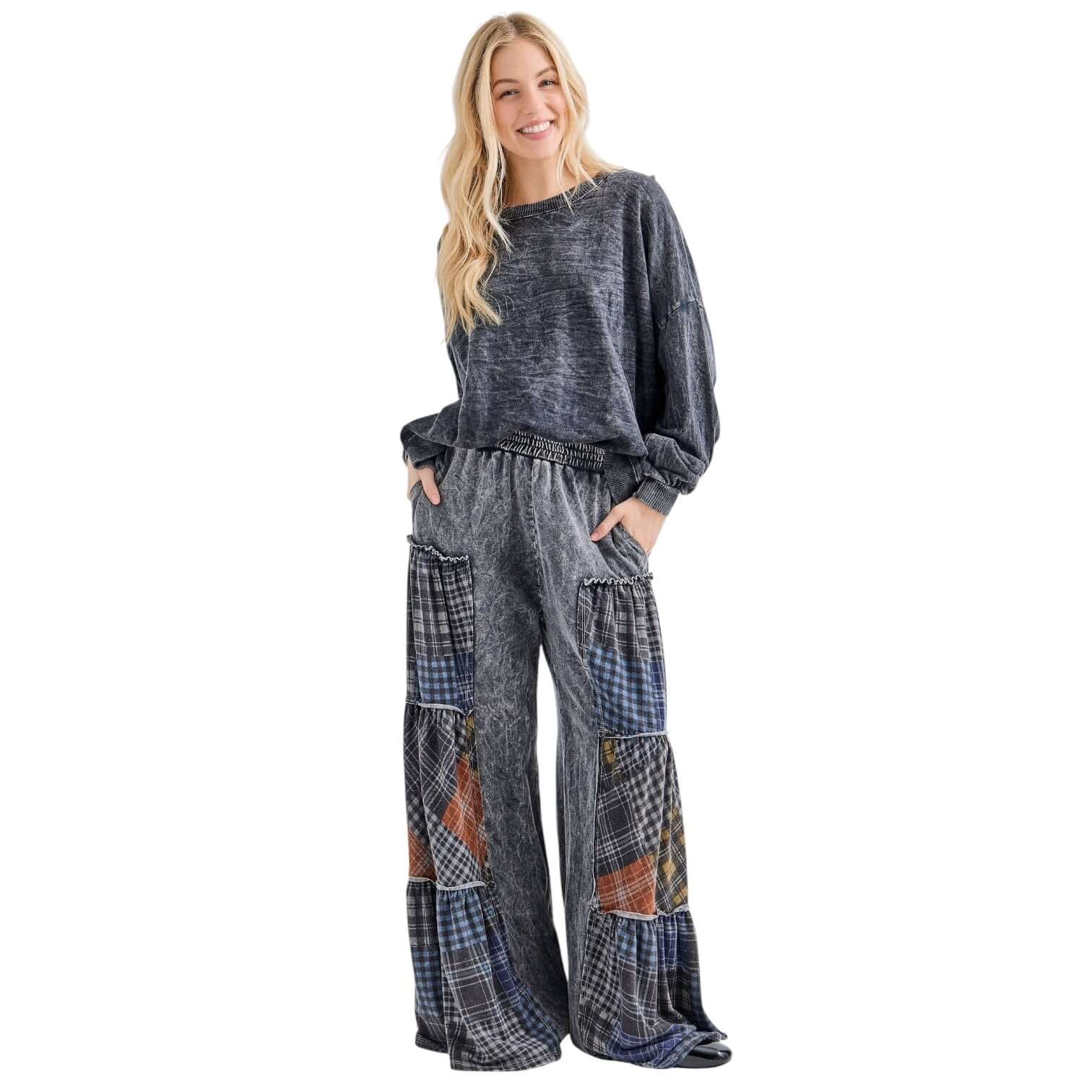 Charcoal Wanderer Plaid Flare Pants – Alicia DiMichele Boutique