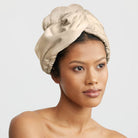 Kitsch Satin-Wrapped Hair Towel - Champagne – Alicia DiMichele Boutique