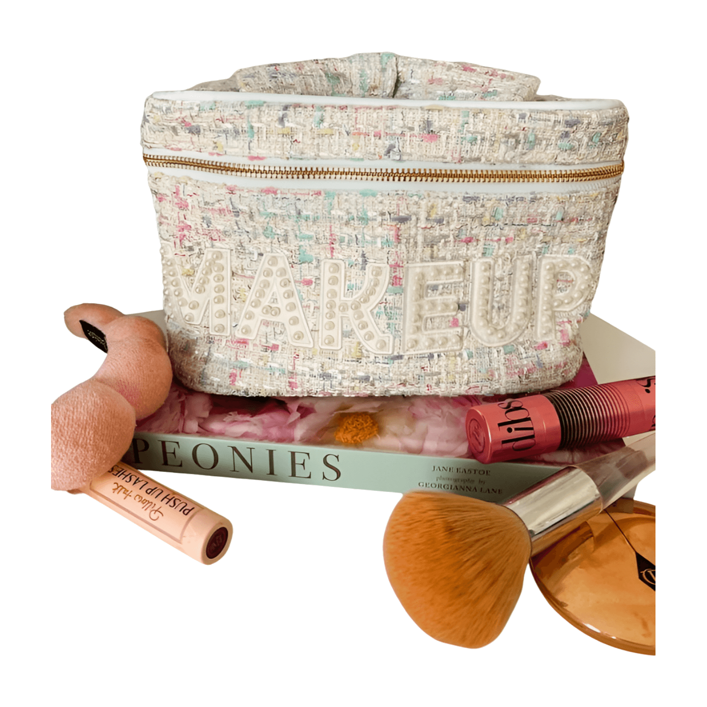 White Tweed Makeup Bag – Alicia DiMichele Boutique