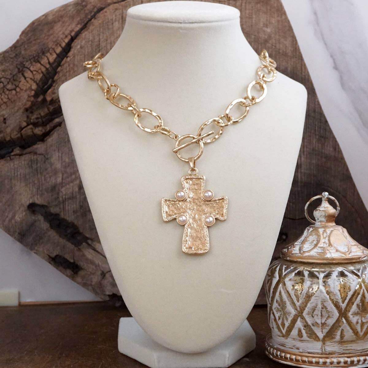 Byzantine Cross Pendant Toggle Necklace – Alicia DiMichele Boutique
