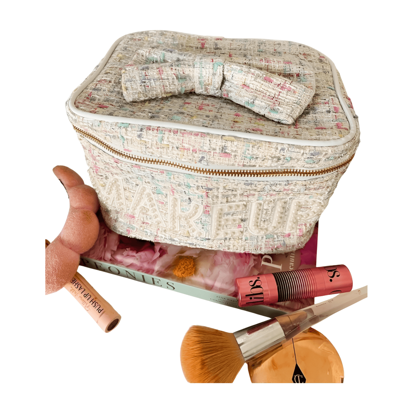 White Tweed Makeup Bag – Alicia DiMichele Boutique