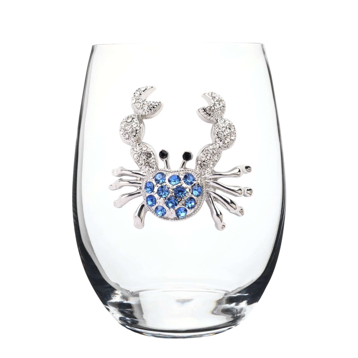 Blue Crab Jeweled Stemless Wine Glass – Alicia DiMichele Boutique
