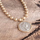 Caesar Coin Ball Chain Necklace – Alicia DiMichele Boutique