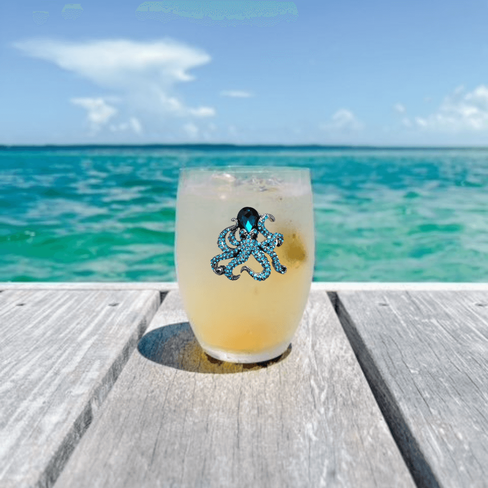Octopus Jeweled Stemless Wine Glass – Alicia DiMichele Boutique