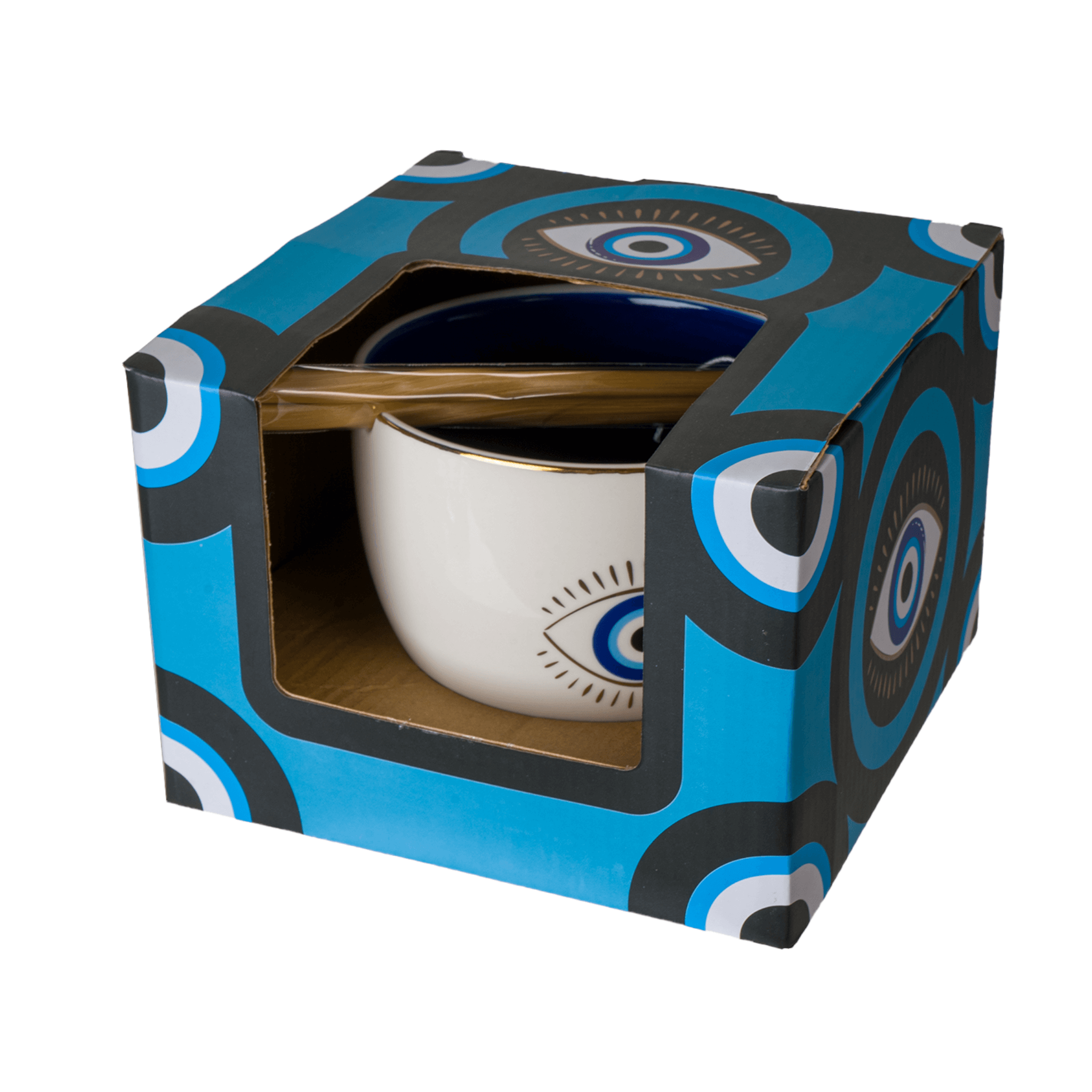 Evil Eye Donburi Bowl with Chopsticks Set - White – Alicia DiMichele Boutique