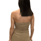 Pinstripe Tube Top - Camel – Alicia DiMichele Boutique