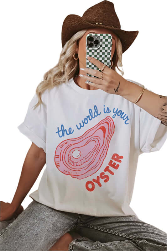 World Is Your Oyster Graphic Tee – Alicia DiMichele Boutique