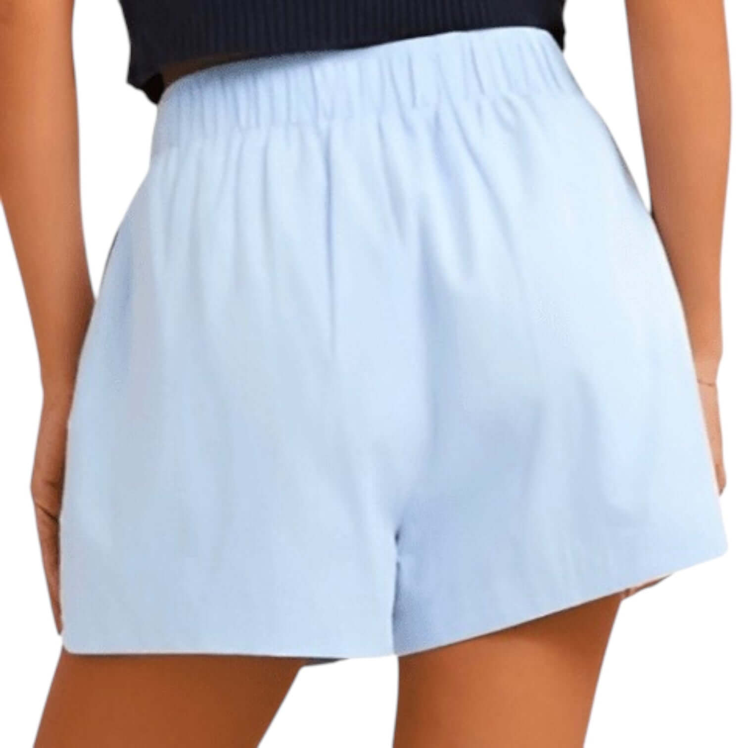 High Waisted Boxy Shorts - Light Blue – Alicia DiMichele Boutique