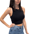 Highneck Crop Top Black – Alicia DiMichele Boutique