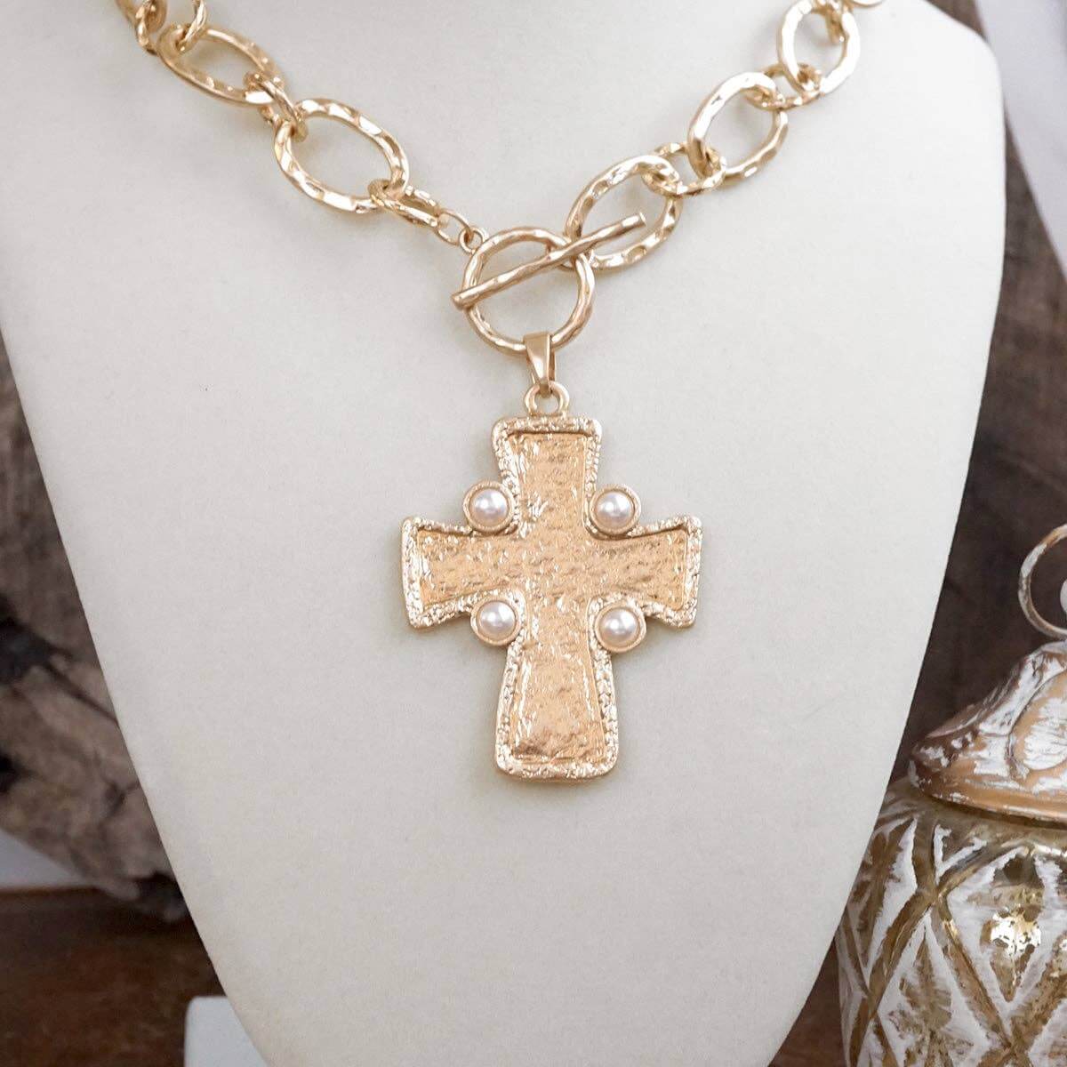 Byzantine Cross Pendant Toggle Necklace – Alicia DiMichele Boutique