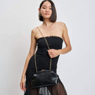 Black Croc-Embossed Clutch – Alicia DiMichele Boutique