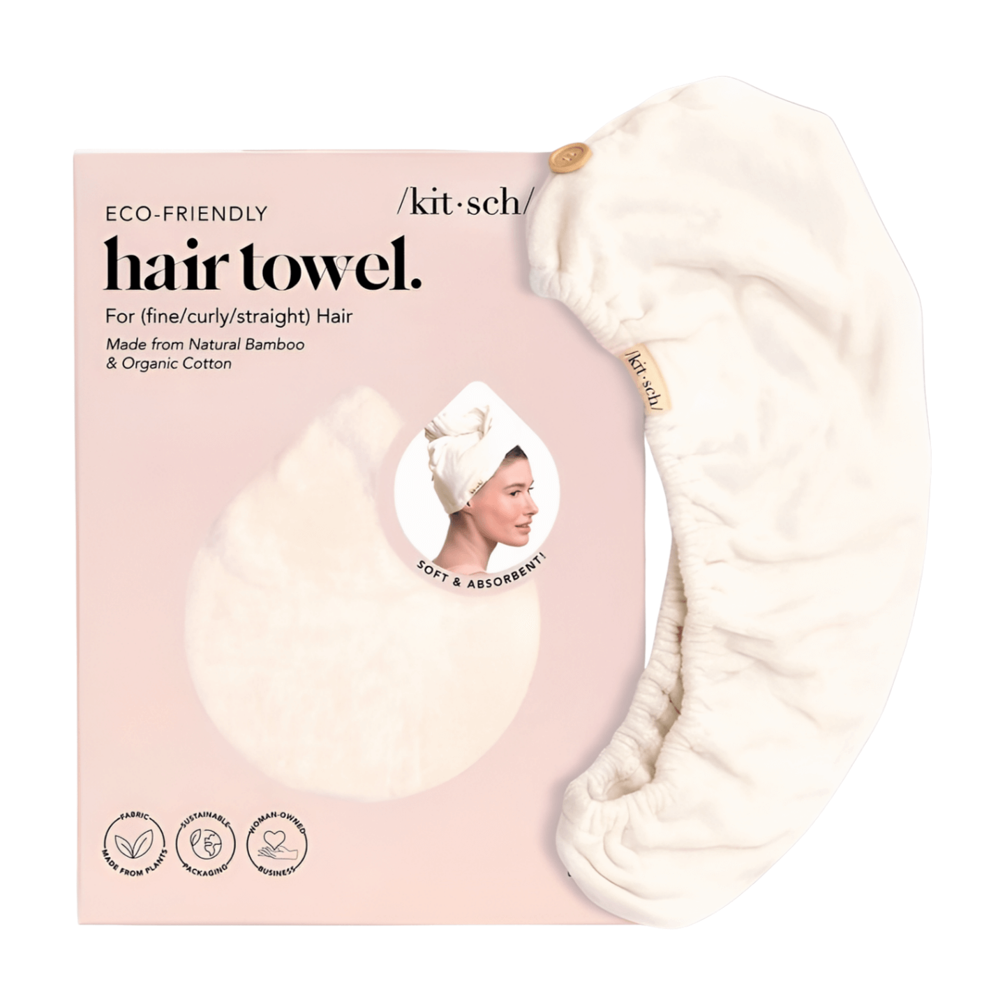 Kitsch Eco-Friendly Hair Towel - White – Alicia DiMichele Boutique