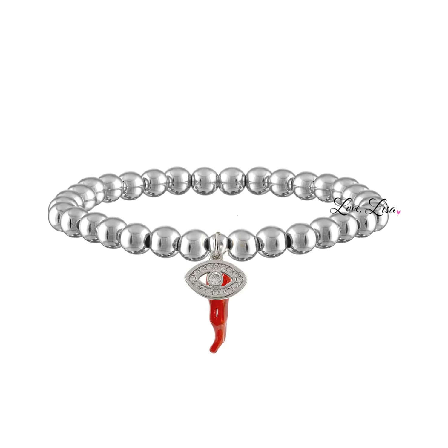 Give ‘Em The Horn Silver Bracelet - Red – Alicia DiMichele Boutique