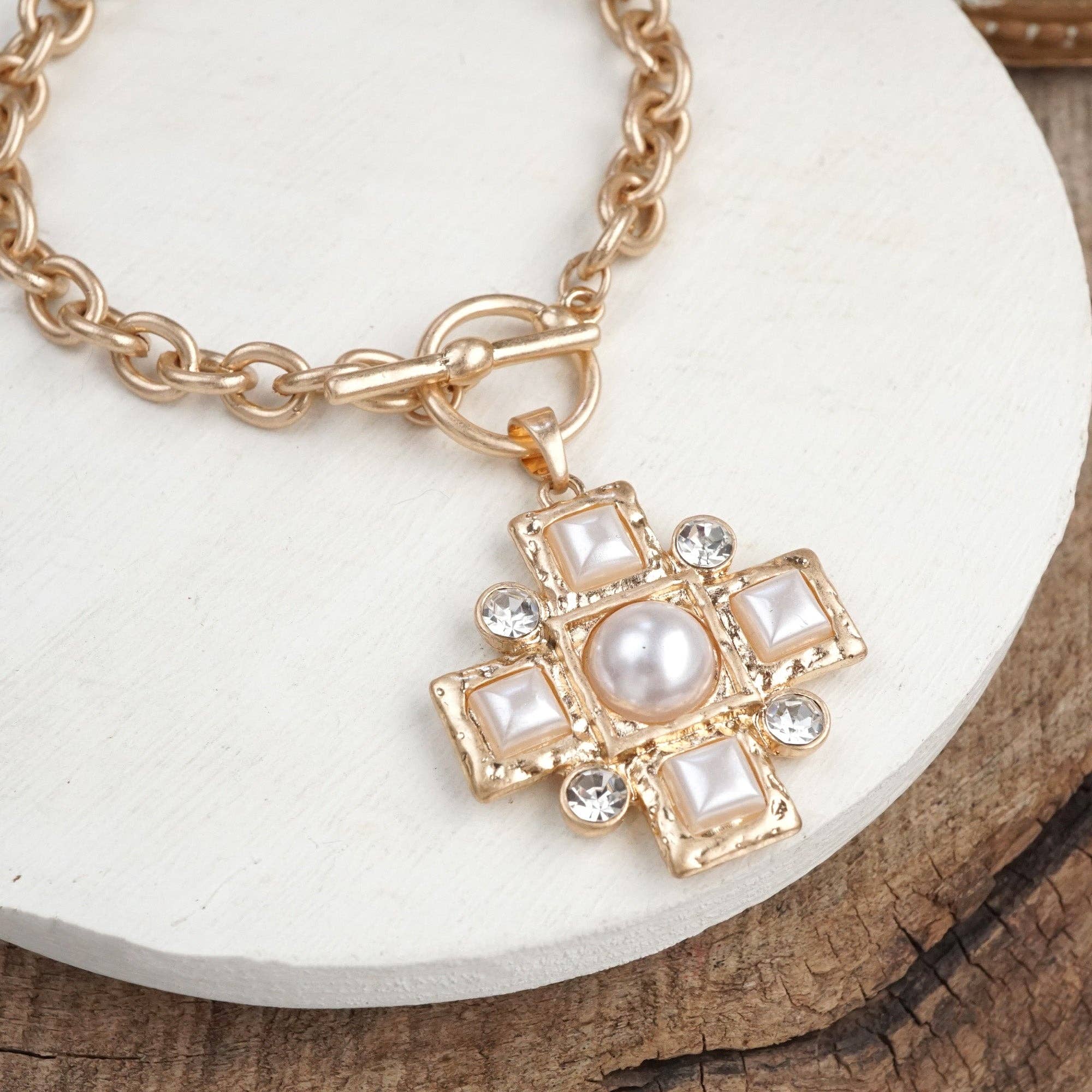 Divine Gleam Cross Toggle Bracelet – Alicia DiMichele Boutique