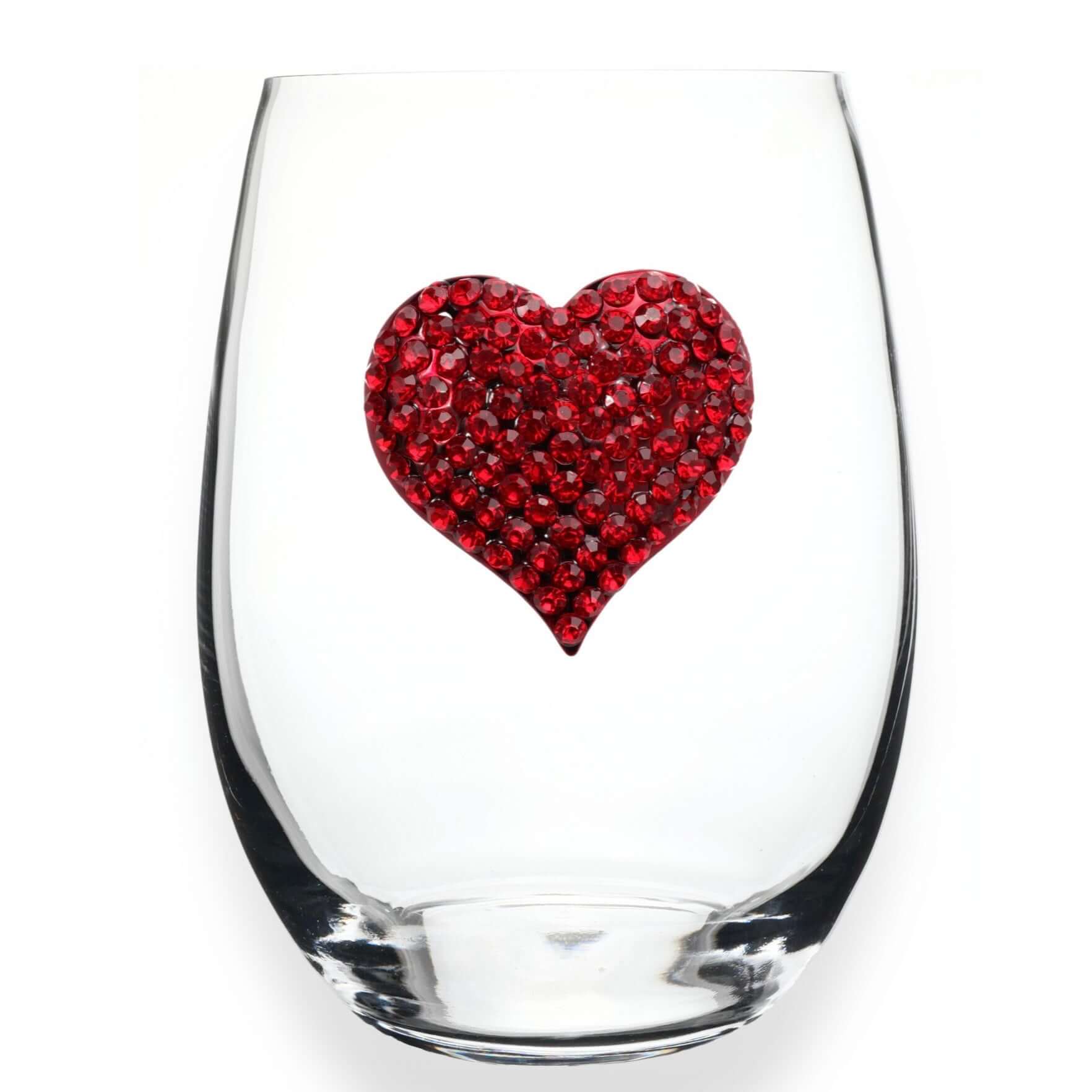 Red Heart Jeweled Stemless Wine Glass – Alicia DiMichele Boutique