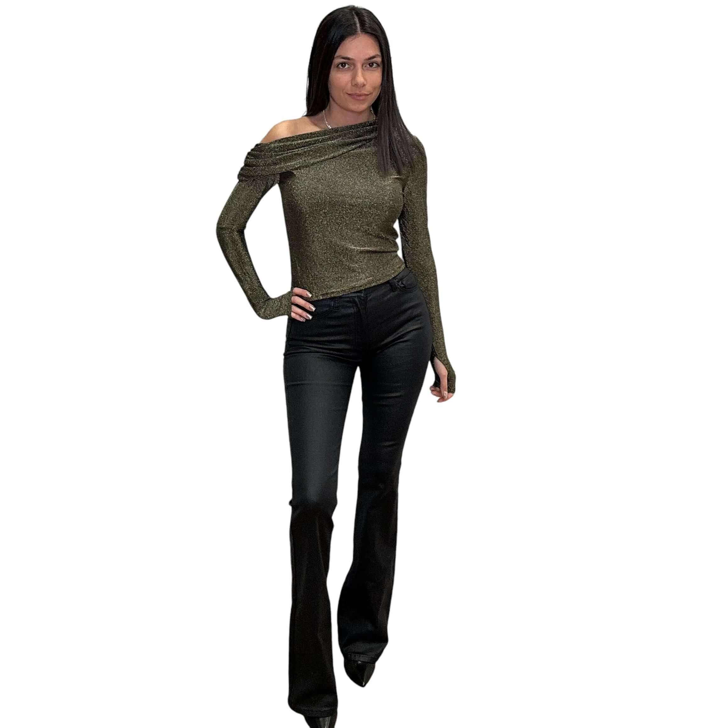 Metallic One Shoulder Top - Gold – Alicia DiMichele Boutique