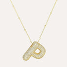Bubble Pave Initial Necklace – Alicia DiMichele Boutique
