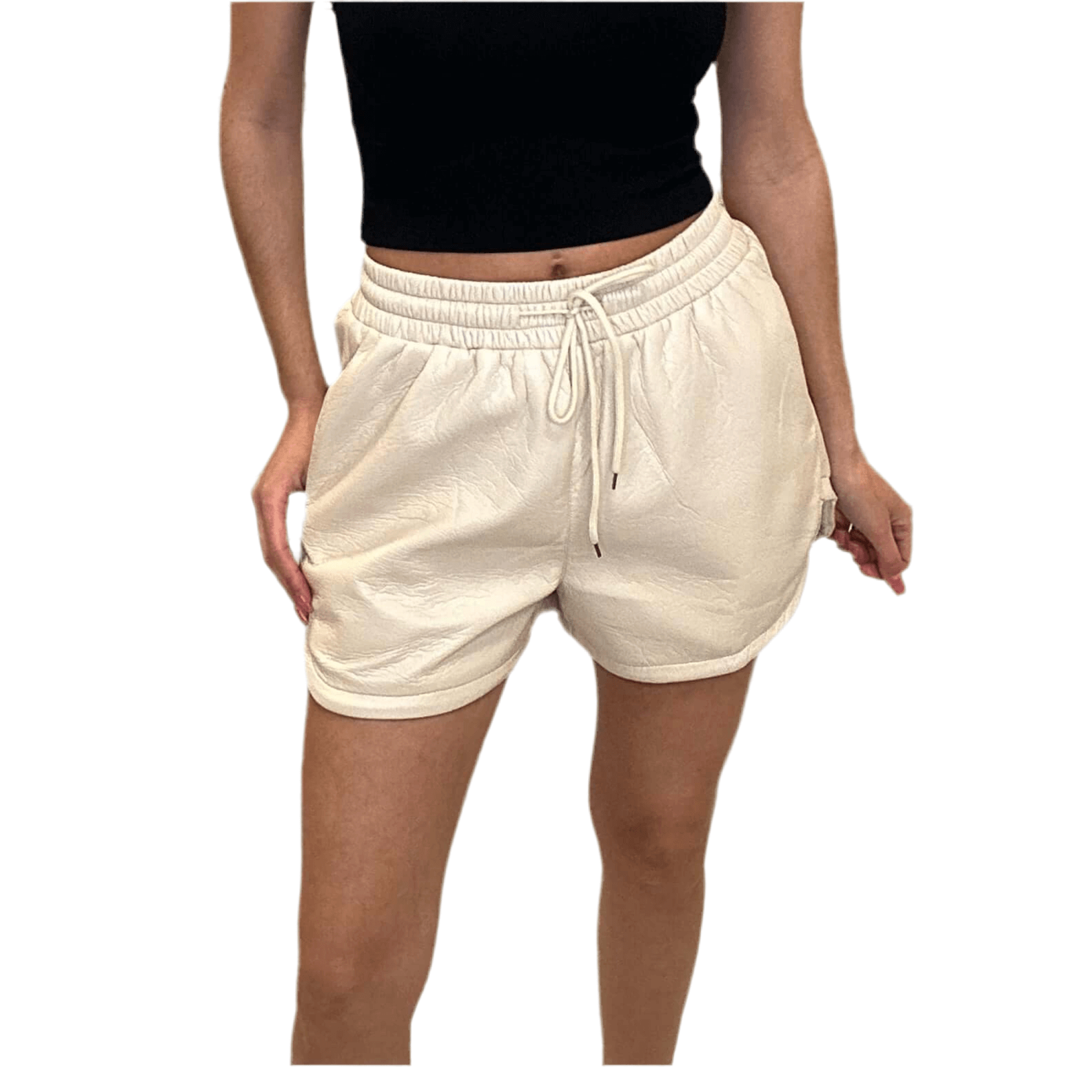 Soft Faux Leather Shorts - Cream – Alicia DiMichele Boutique