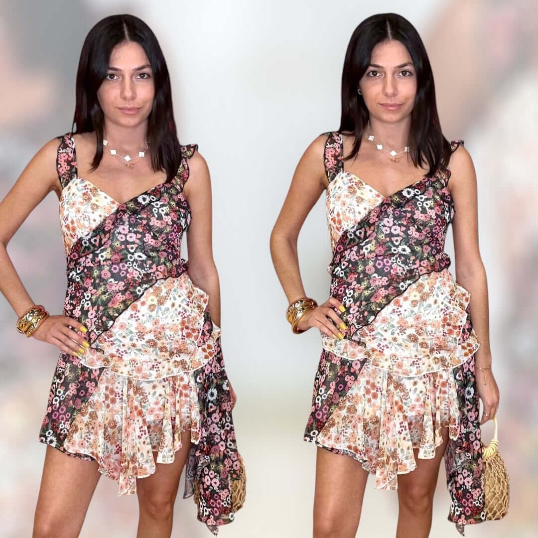 Wild Bloom Ruffle Mini Dress – Alicia DiMichele Boutique