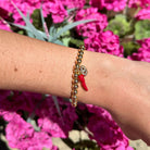Give ‘Em The Horn Gold Bracelet - Red – Alicia DiMichele Boutique