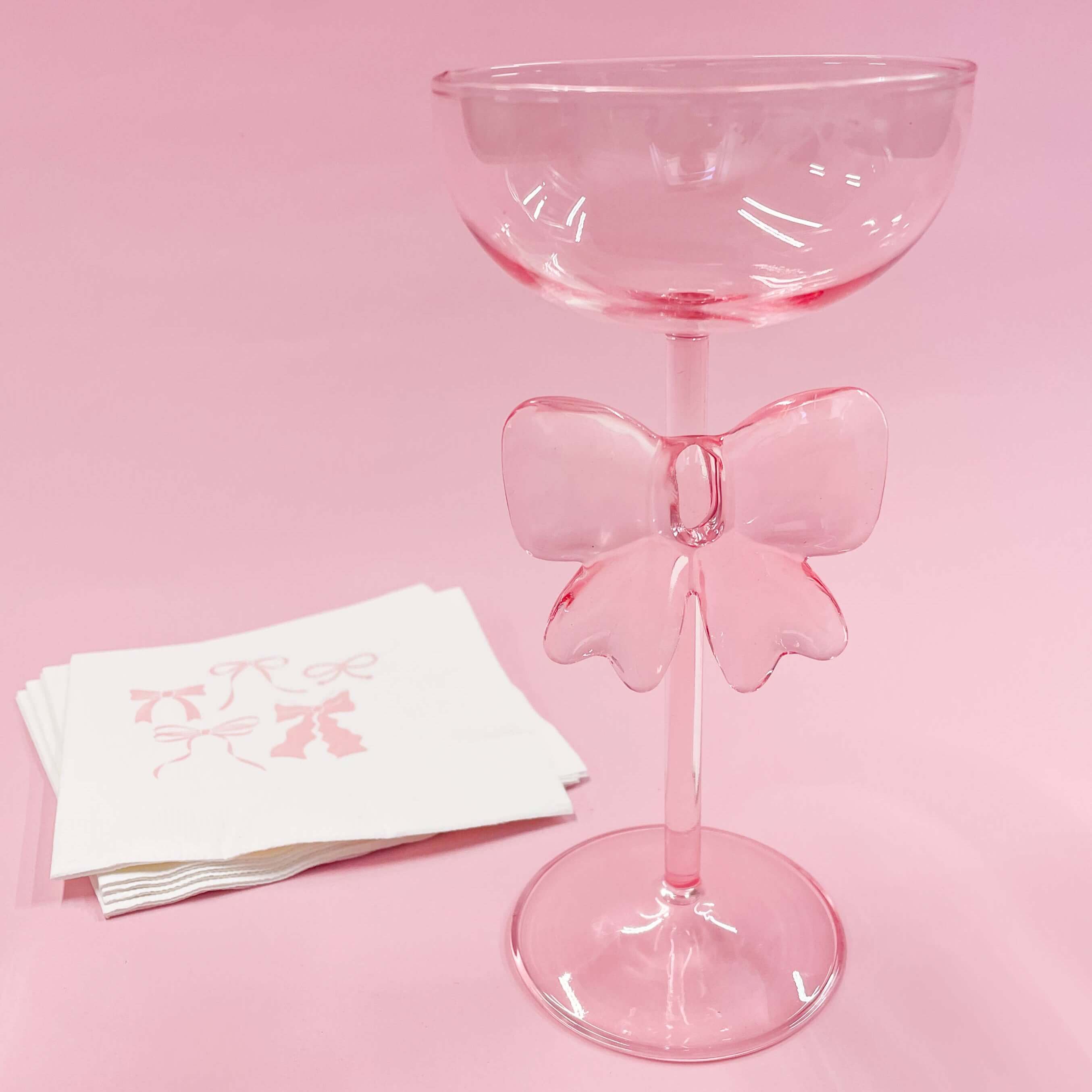 Blush Bow Coupe Glass – Alicia DiMichele Boutique