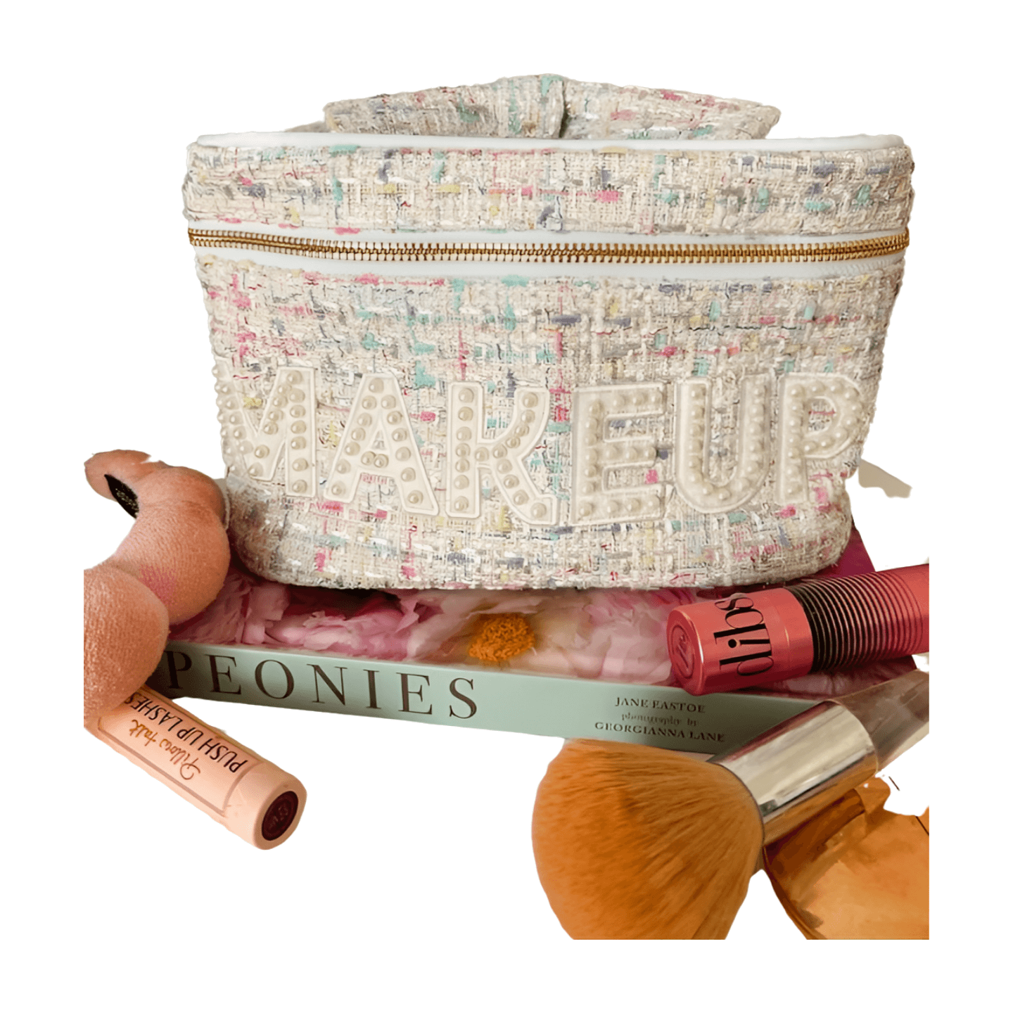 White Tweed Makeup Bag – Alicia DiMichele Boutique