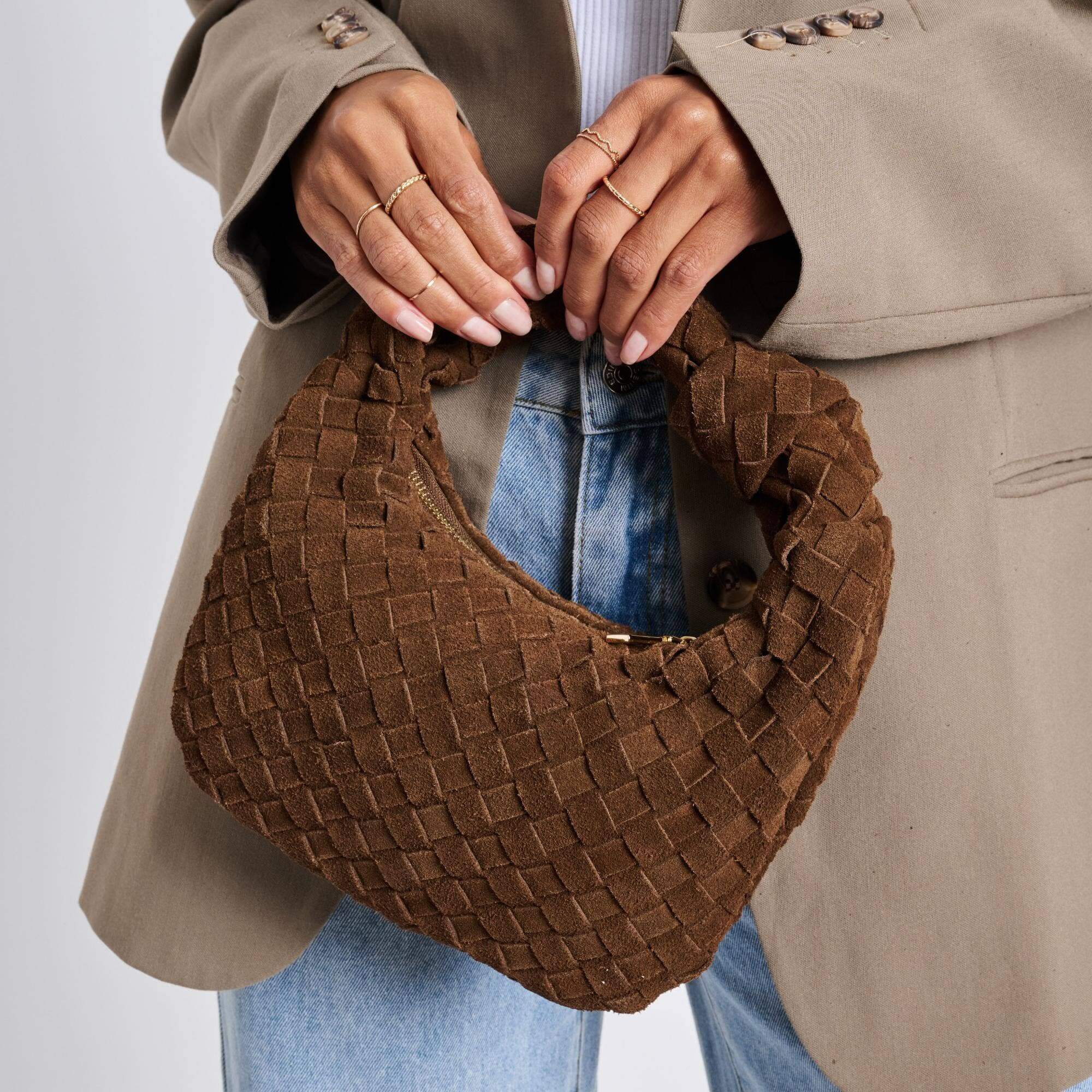 Chocolate Suede Mini Hobo Bag – Alicia DiMichele Boutique
