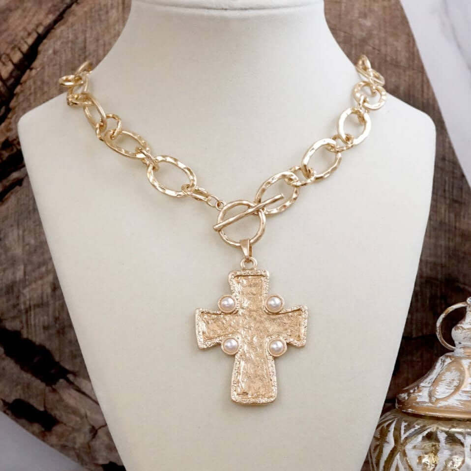 Byzantine Cross Pendant Toggle Necklace – Alicia DiMichele Boutique