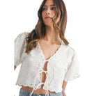 Eyelet Charm Tie Top – Alicia DiMichele Boutique