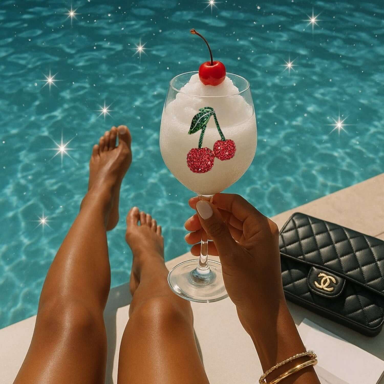 Cherries Stemmed Wine Glass – Alicia DiMichele Boutique