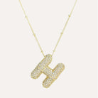 Bubble Pave Initial Necklace – Alicia DiMichele Boutique