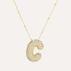 Bubble Pave Initial Necklace – Alicia DiMichele Boutique