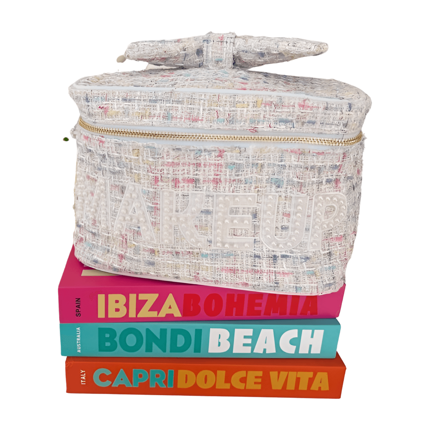 White Tweed Makeup Bag – Alicia DiMichele Boutique