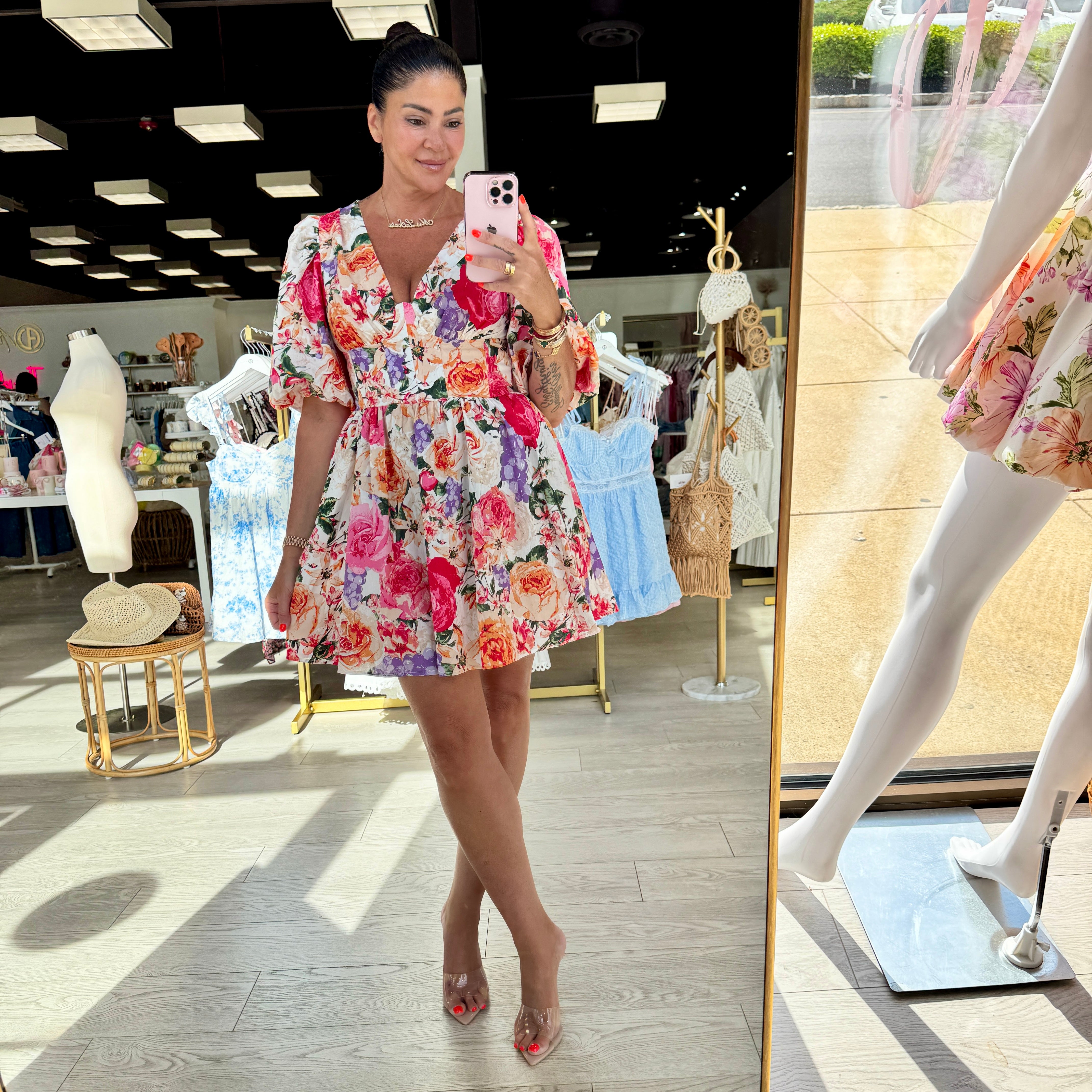 Love Story Puff Sleeve Mini Dress – Alicia DiMichele Boutique