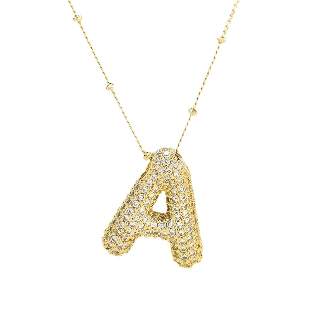 Bubble Pave Initial Necklace – Alicia DiMichele Boutique