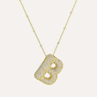 Bubble Pave Initial Necklace – Alicia DiMichele Boutique