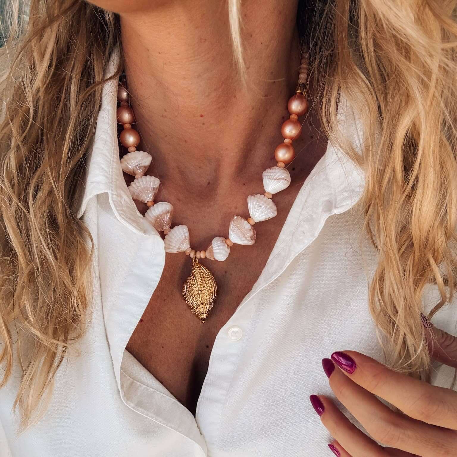 Seashell Queen Beaded Necklace – Alicia DiMichele Boutique