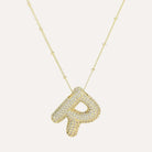 Bubble Pave Initial Necklace – Alicia DiMichele Boutique