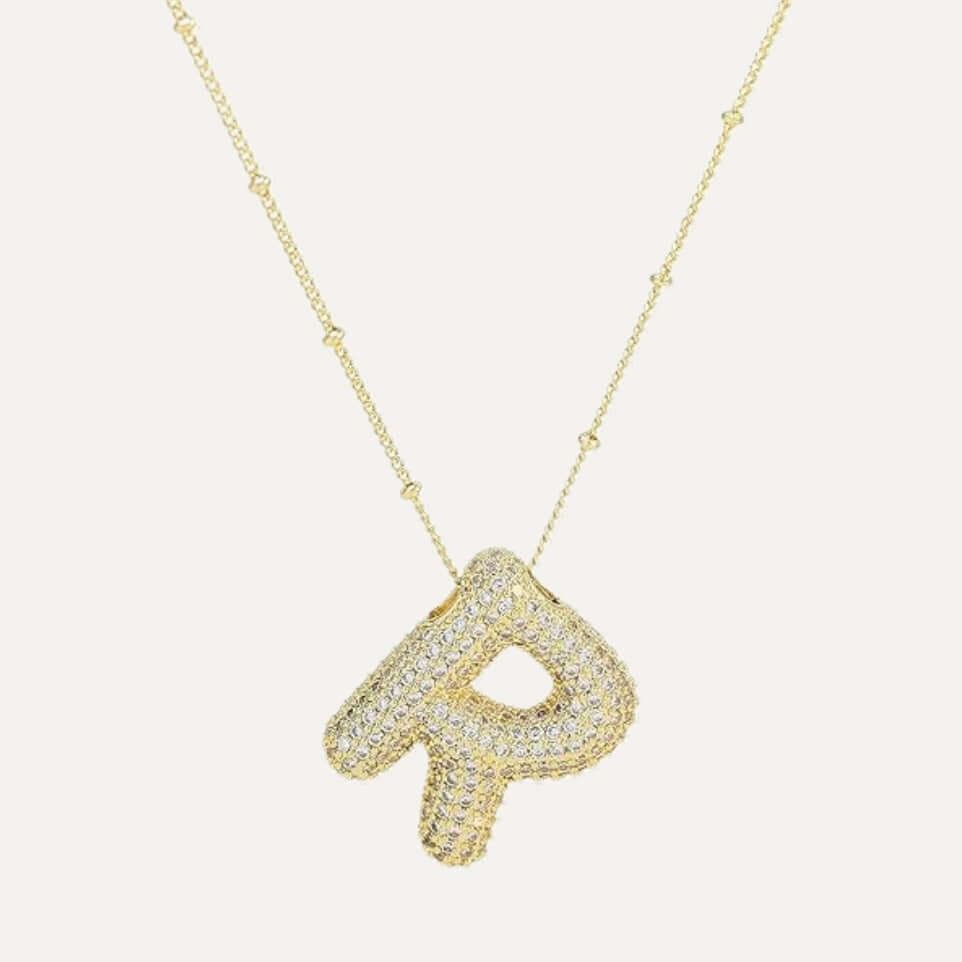 Bubble Pave Initial Necklace – Alicia DiMichele Boutique