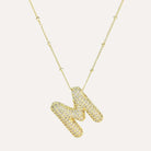 Bubble Pave Initial Necklace – Alicia DiMichele Boutique