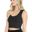 Deep Scoop Neck Crop Top - Black – Alicia DiMichele Boutique