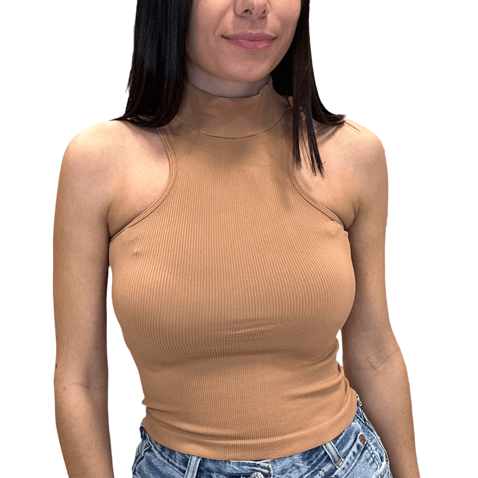 Ribbed Halter Tank Top Tan – Alicia DiMichele Boutique