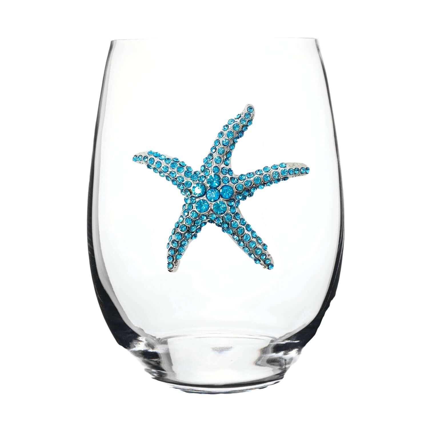 Blue Starfish Jeweled Stemless Wine Glass – Alicia DiMichele Boutique