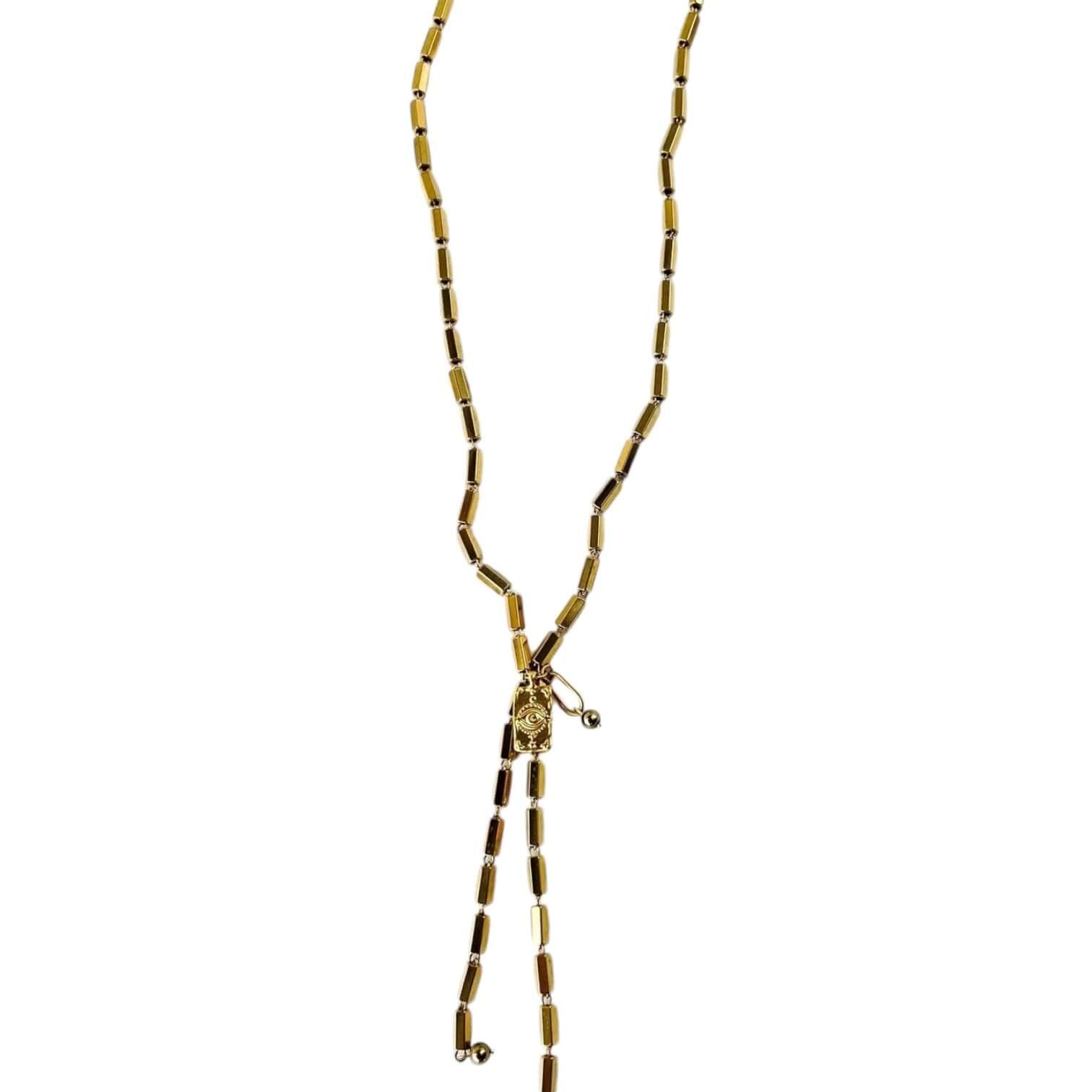 Dominica Coin & Eye Lariat Necklace Set – Alicia DiMichele Boutique